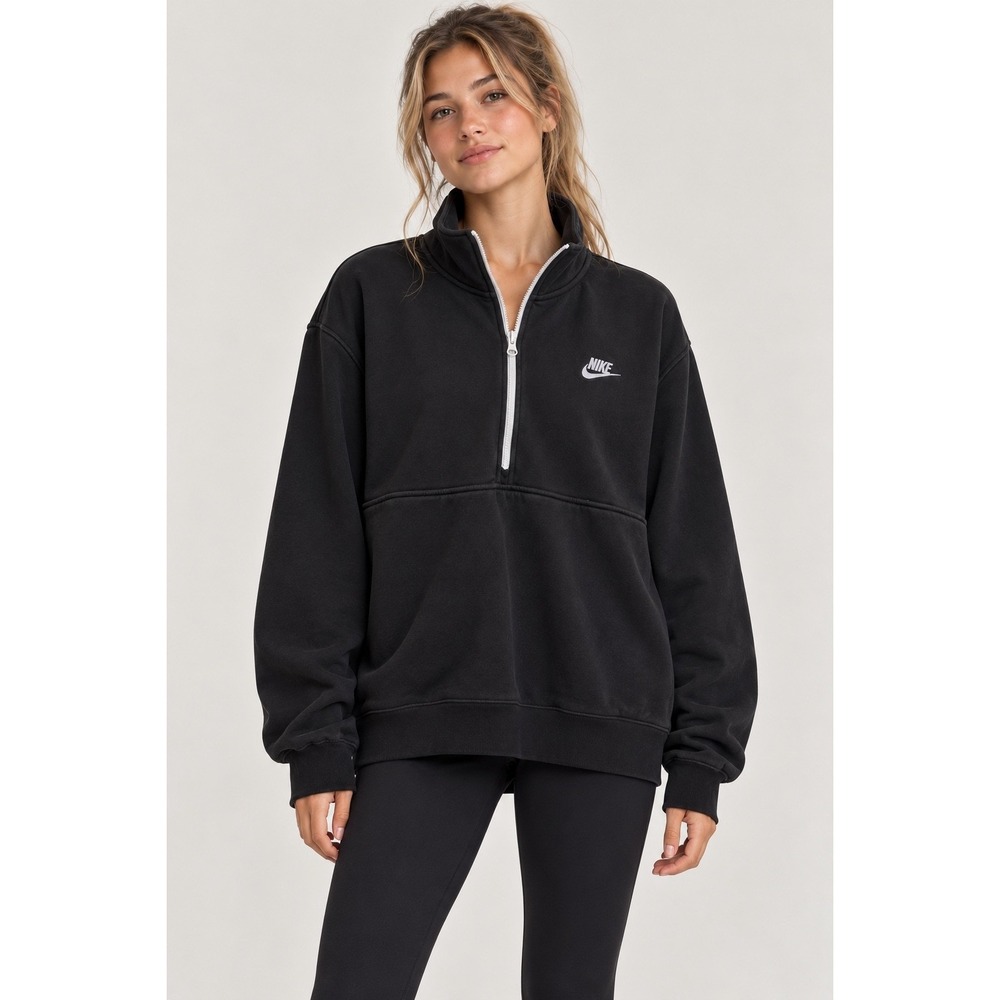 Nike Black Athleisure Quarter Zip Pullover, Large